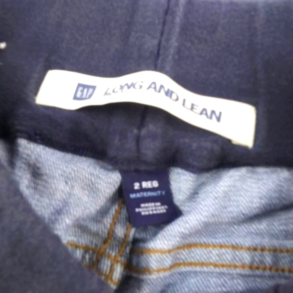 Gap Long Lean Short Belly Panel Dark Denim Jeans Straight Legs Size 2 Maternity - Picture 4 of 5